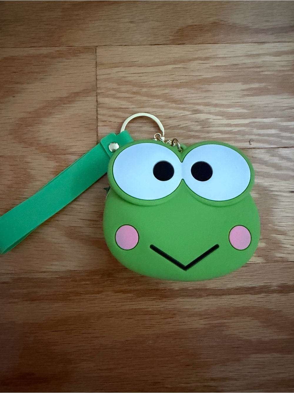 Keroppi Silicone Kids Coin Purse with Wrist Strap Bag Charm Key Chain